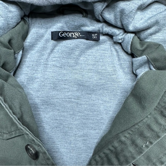 George Jacket Hooded Utility Style Green & Grey Size 6 - Picture 10 of 16
